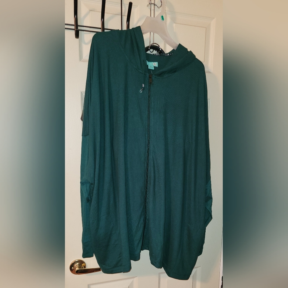 Lug Bolero brushed sweater knit zip-up hoodie — everglade 3XL